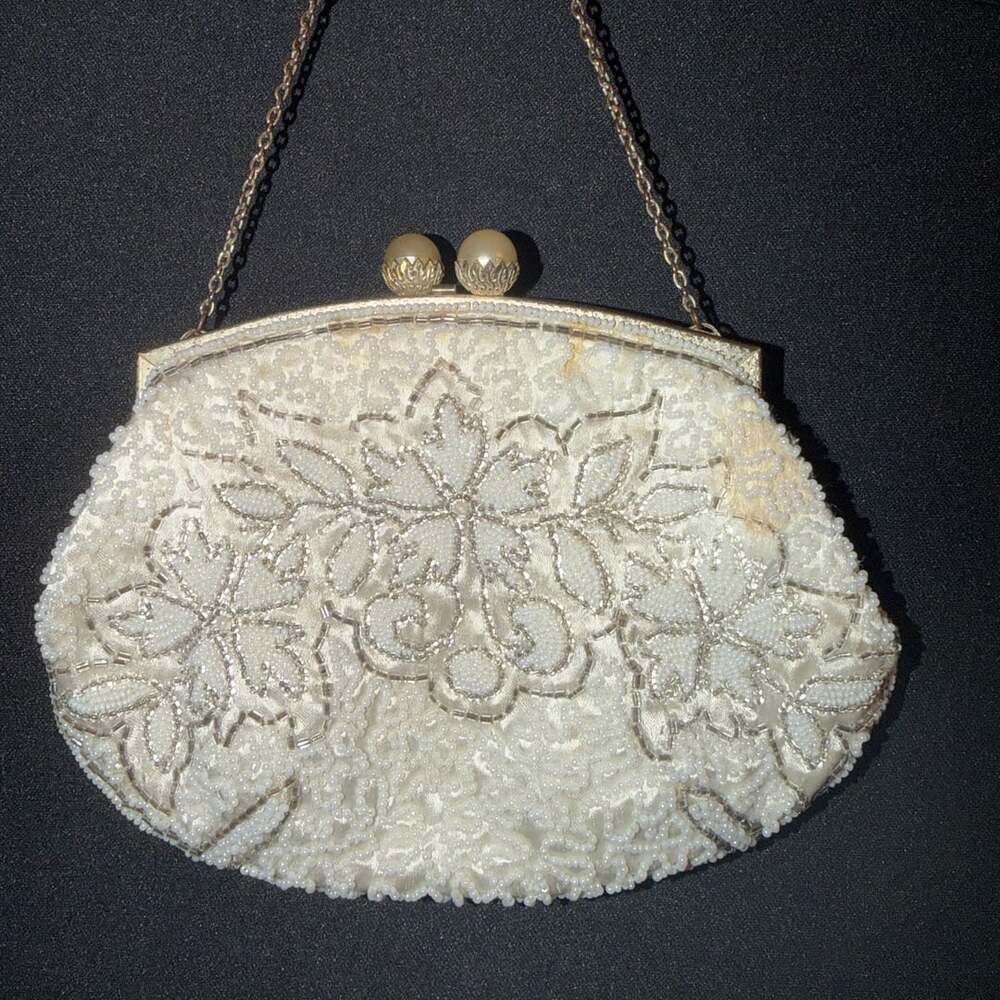 Antique Vintage Beaded Purse Clasp Button by Anne Marty